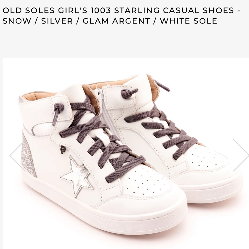 Old Soles White and Silver Star Sneakers